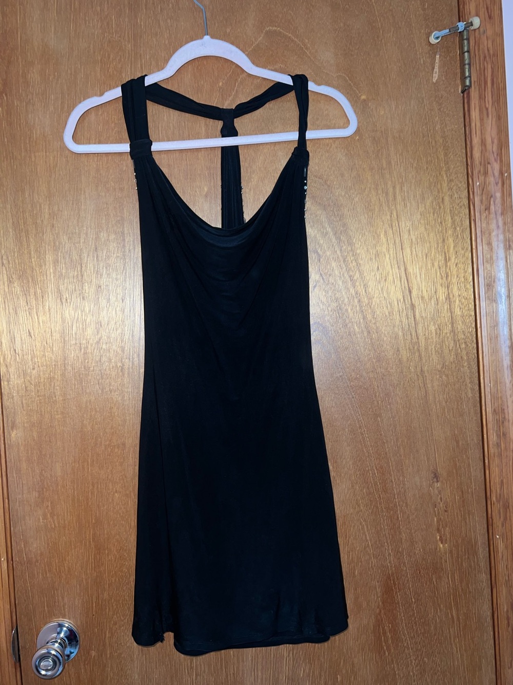 Vintage Guess Black Layered Slinky Mini dress beaded